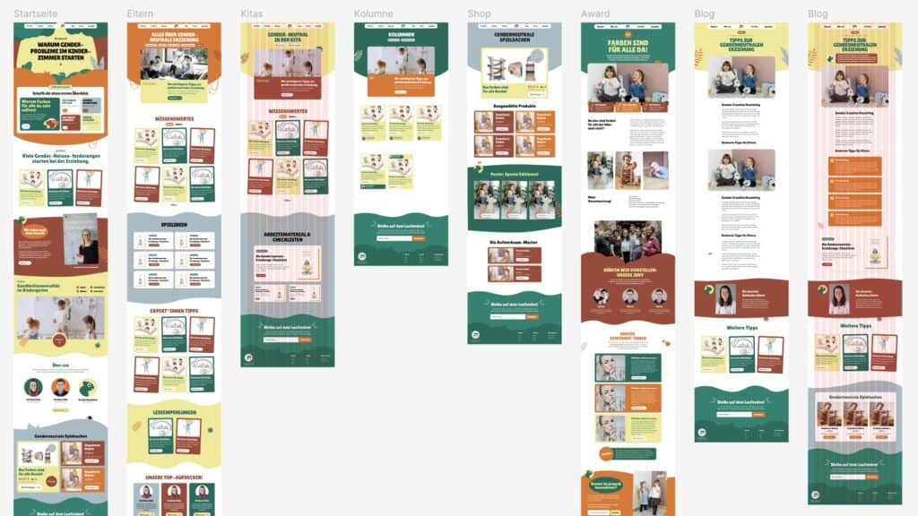 Das Design der Seite von der Website Farben sind für alle da in Figma.