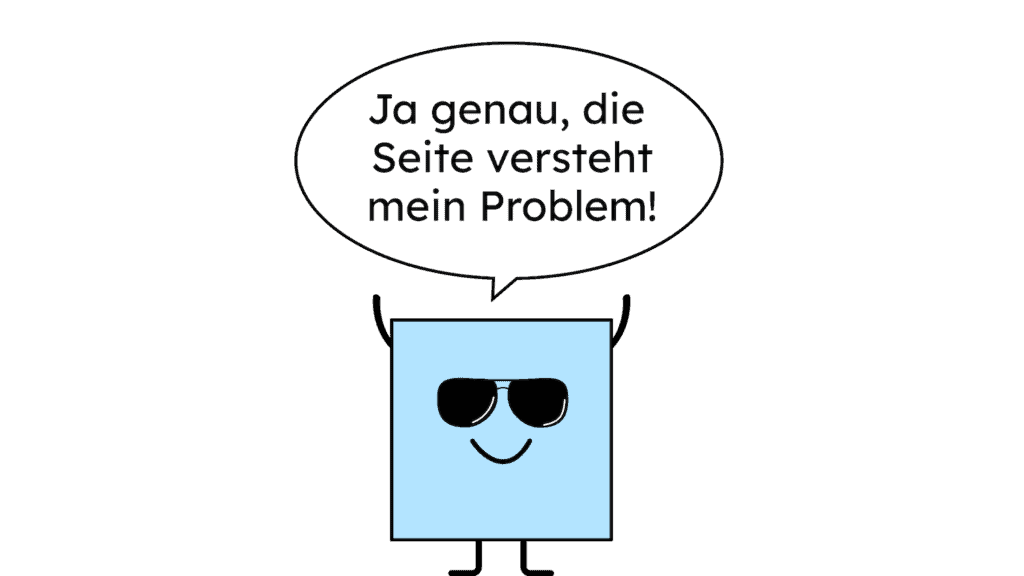 Unser Maskottchen Manfred sagt: ja genau, die Seite versteht mein Problem!